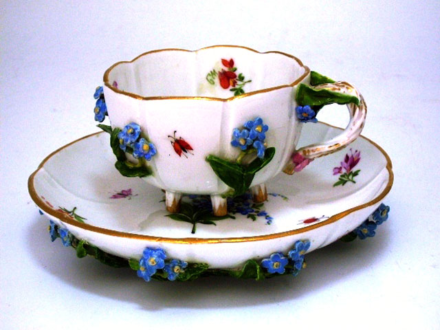 アンティーク マイセン (Meissen) 花柄 カップソーサー No.27 1760 食器、グラス、カトラリー